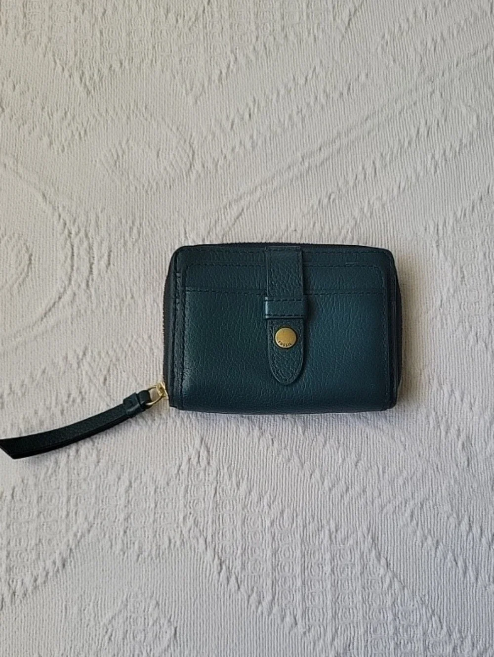 Fossil Multifunction Lainie Mini Zip Coin Wallet in a rich teal / Jade Color